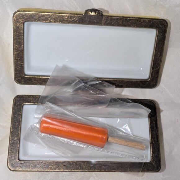 Vintage Rare Good Humor Popsicle Porcelain Hinged Trinket Box w/ Orange Popsicle - Picture 3 of 3